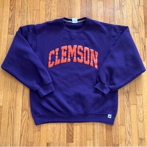 Russell Athletic Purple Clemson Crewneck Sweater
